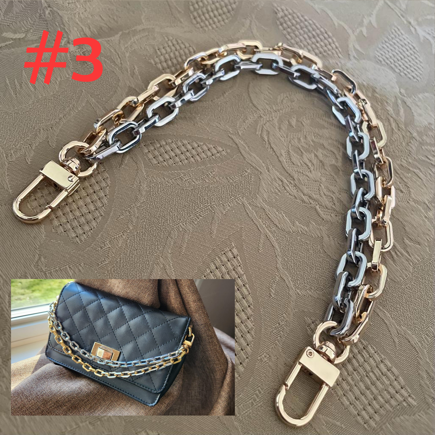 Double Bag Charm Chain 7mm - 12mm