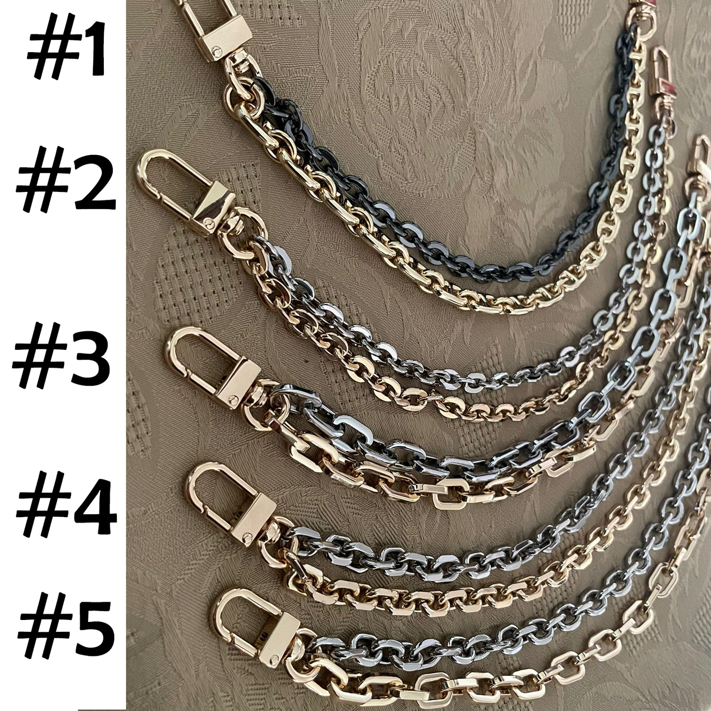Double Bag Charm Chain 7mm - 12mm