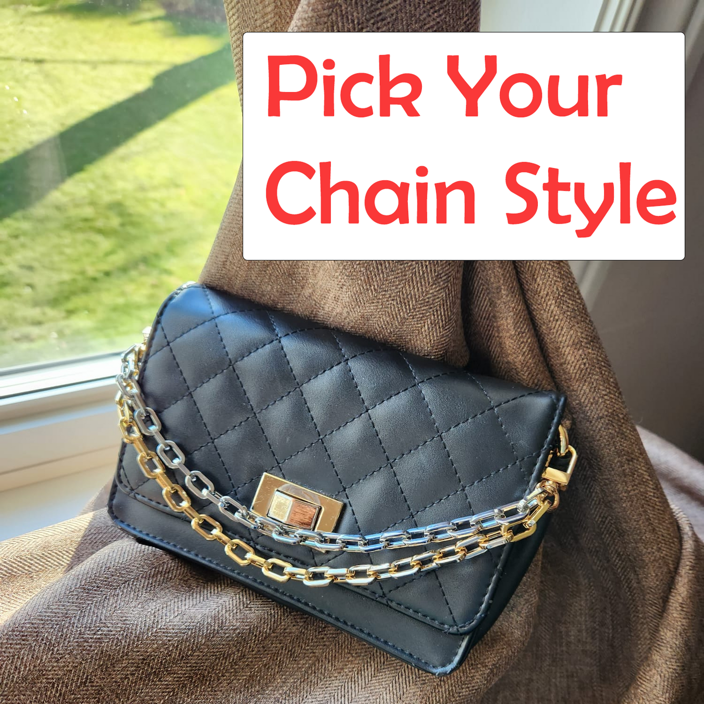 Double Bag Charm Chain 7mm - 12mm