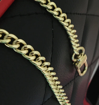 Mini Curb 7mm Bag Chain Light Gold